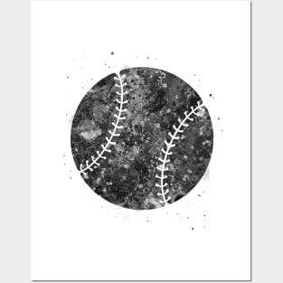 Baseball ball black and white Posters and Art